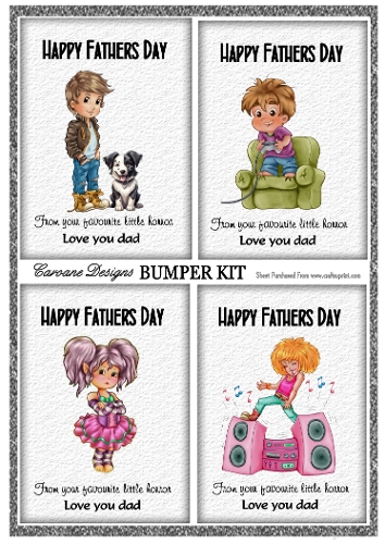 Daddies Little Horrors Bumper Kit 79 - 9 page bumper kit - card fronts, decoupage, inserts, made by boxes, images for back of card, preview