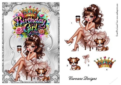 Big Bold & Sassy 2 - A5 inch card front with decoupage  
