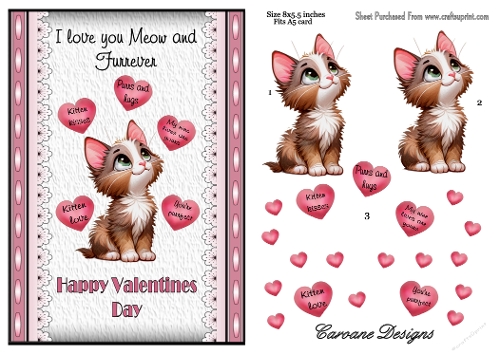Funny Valentines 1 - A5 card front with decoupage  