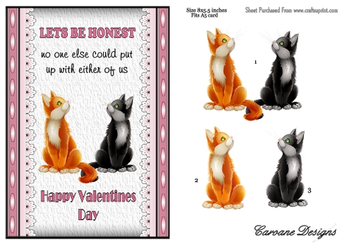Funny Valentines 3 - A5 card front with decoupage  