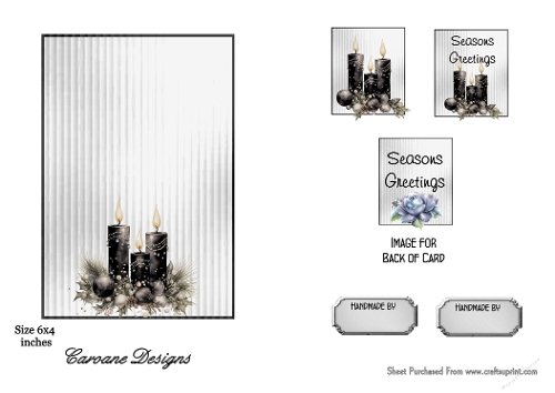 Matching insert sheet for the design sheet - Gothic Christmas Candles
