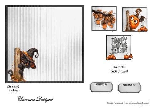 Matching insert sheet for the design sheet - Spooky Halloween 2