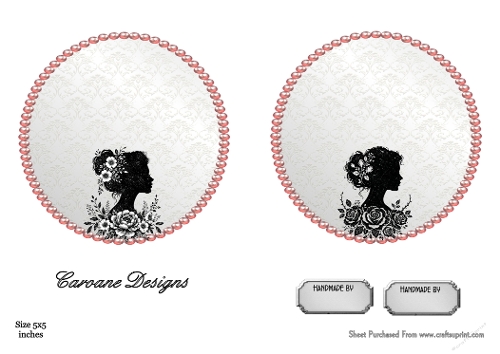 Matching insert sheet for the design sheet - Pink Silhouette 1