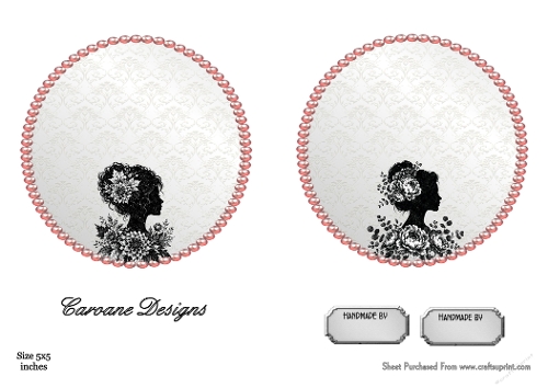 Matching insert sheet for the design sheet - Pink Silhouette 2
