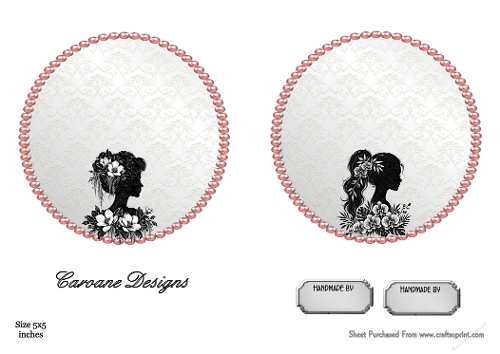 Matching insert sheet for the design sheet - Pink Silhouette 3