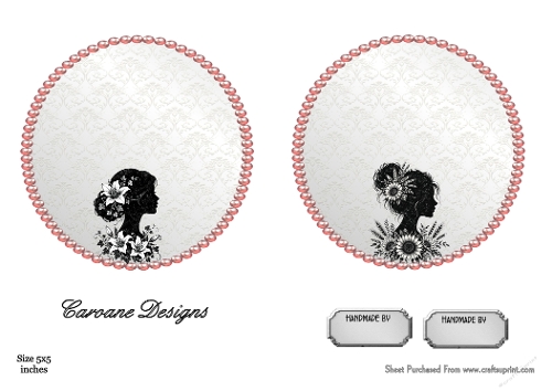 Matching insert sheet for the design sheet - Pink Silhouette 4