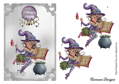 Hermione - Happy Birthday - A4 card making sheet - Decoupage