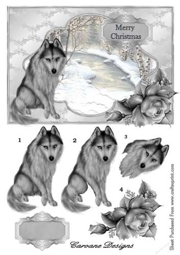 Peace at Christmas - A4 card making sheet with decoupage