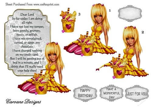 Bad Girls Prayer 1 - A4 card making sheet