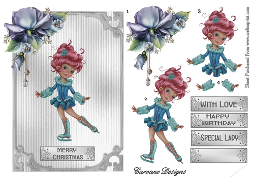 Christmas Skater - A4 design sheet