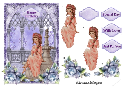 Fontaine 1 - A4 decoupage sheet