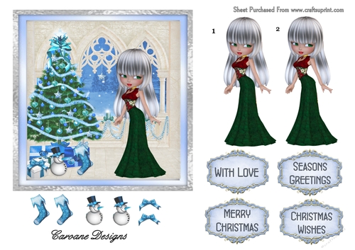 Naughty or Nice  - A4 sheet with decoupage.