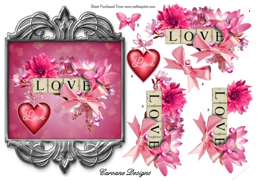 Victorian Valentine - 8 x 5 inch topper with decoupage.