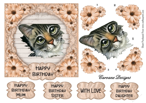 Thomas 2 - 6 x 6 inch card front with decoupage