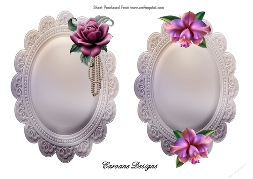 Pearls and Roses - 2 A5 topper backgrounds