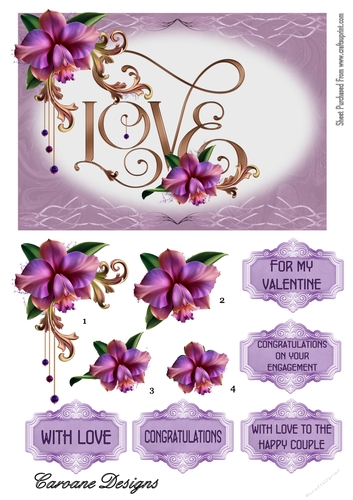 Forever Love - A5 card front with decoupage