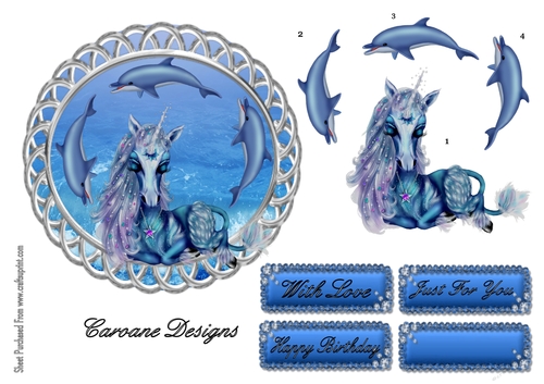 Unicorns Get Everywhere - 6 inch circular topper with decoupage.