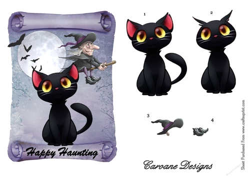 Happy Haunting - A5 topper with decoupage