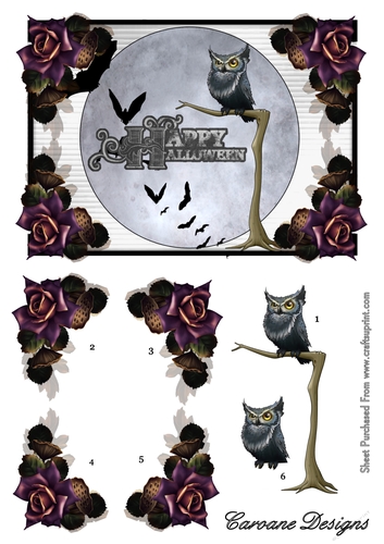 Everythings Gone Batty - A5 card front with decoupage