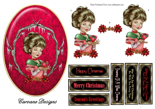 My Christmas Heart 1 - A5 topper with decoupage