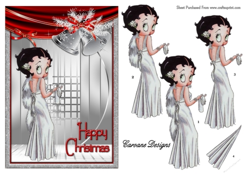 Art Deco Christmas - A5 card front with decoupage