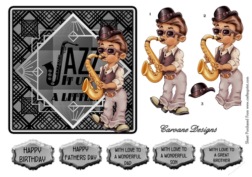 Roarin 20s 3 - 6x6 inch card front with decoupage