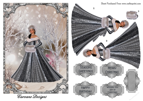 A Christmas Fairytale - A5 card front with decoupage