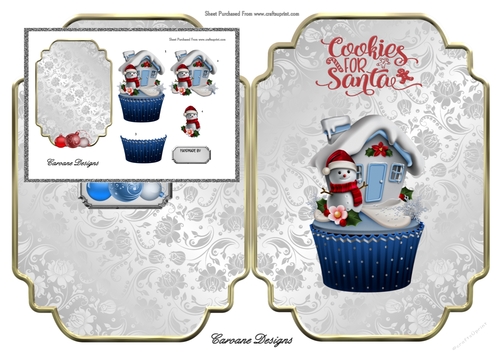 Shaped card kit - 2 Sheets - Christmas Cupcake