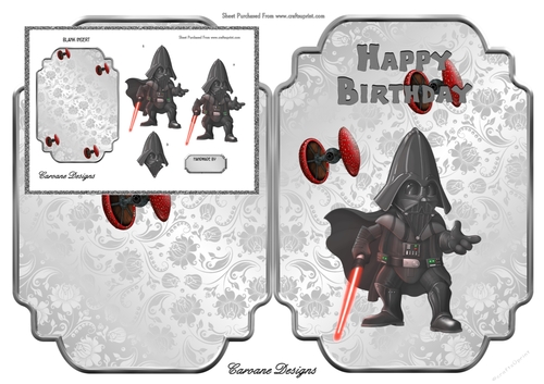 Shaped card kit - 2 Sheets - Darth Vader