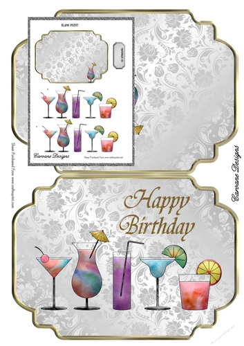 Shaped card kit - 2 Sheets - Birthday Drinks