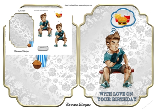 Shaped card mini kit - 2 sheets - Keep Fit Fanatic