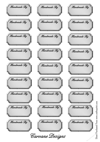 A4 sheet of Handmade by labels