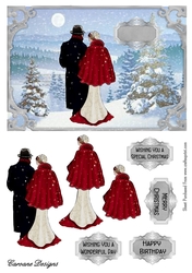 The Magic of Christmas 4 - A5 card front with decoupage