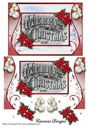 Vintage Merry Christmas - A5 card front with decoupage