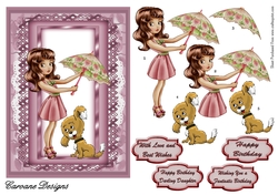 My Puppy - A5 card front with decoupage