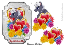 Pegasus Valentine - A5 card front with decoupage