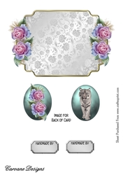 Matching blank insert for the design sheet - White Tiger and Roses