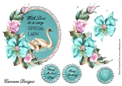 Cameo 1 - 6x6 inch circular topper with Decoupage