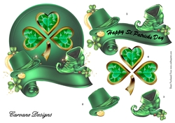 St. Patricks Day 4 - 6x6 inch topper with decoupage