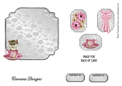 Matching insert for the design sheet - Kitty in a Teacup