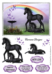 Rainbow of Hope 2 - A5 card front with decoupage