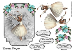 Sleeping Beauty - A5 card front with decoupage