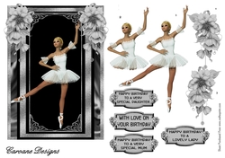 Nutcracker Suite - A5 card front with decoupage