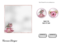 Matching insert for the design sheet - Pink Bunny in a Teacup