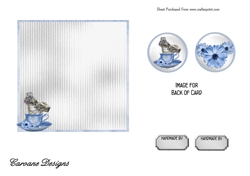 Matching insert for the design sheet - Blue Bunny in a Teacup