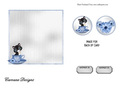 Matching insert for the design sheet - Cute Kitty in a Teacup