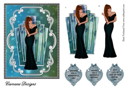 Deco Beauty Palm Trees - A5 card front with decoupage
