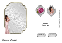 Matching blank insert for the design sheet - Deco Beauty Pink Roses