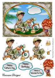 Mad About Motorbikes - A5 card front with decoupage