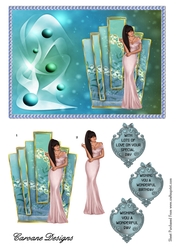 Deco Beauty Lily of the Valley - A5 card front with decoupage